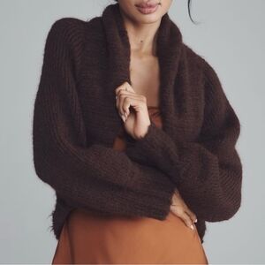 ANTHROPOLOGIE MARE MARE OPEN CARDIGAN CHOCOLATE *NWT* ONE SIZE